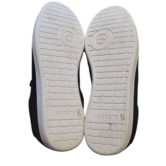 Lacoste Sneakers Men's 10 Black Carnaby Set Leather Lace Up Low Top - Picture 3 of 6